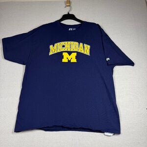 University of Michigan T Shirt XL Navy NCAA Russell Athletic Vintage 2000s Tee